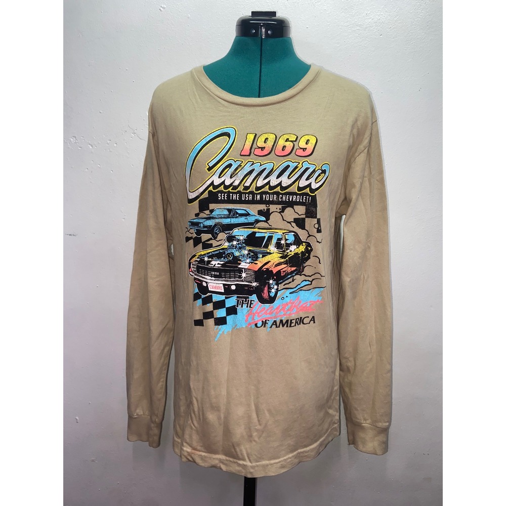 Mad Engine GM Licensed 1969 Chevrolet Camaro Long Sleeve Graphic Tee Retro Men M
